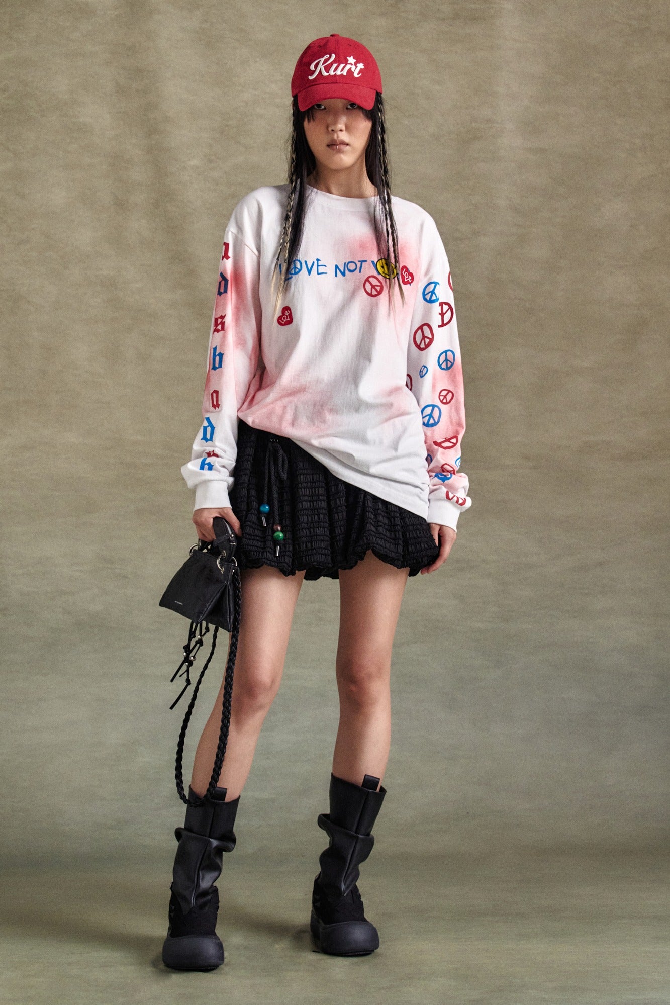 Andersson Bell - Unisex Love L/s T-Shirts (White) product image 1 | TRAB K-Fashion Australia