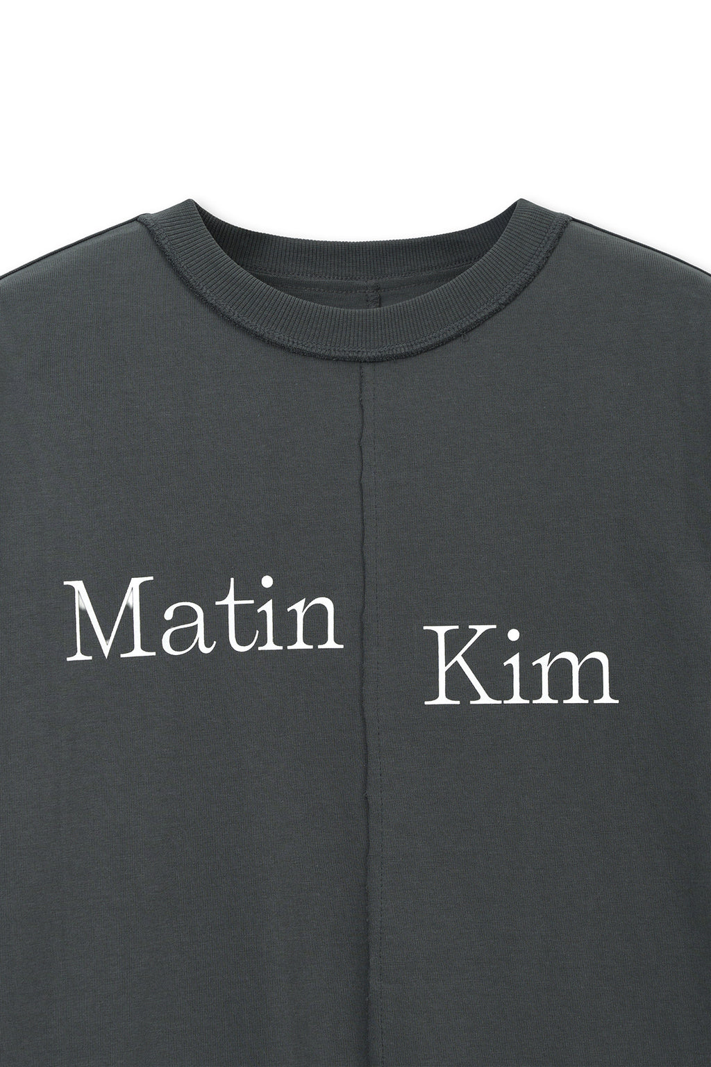 Matin Kim - Asymmetric Logo Top (Charcoal) product image 3 | TRAB K-Fashion Australia