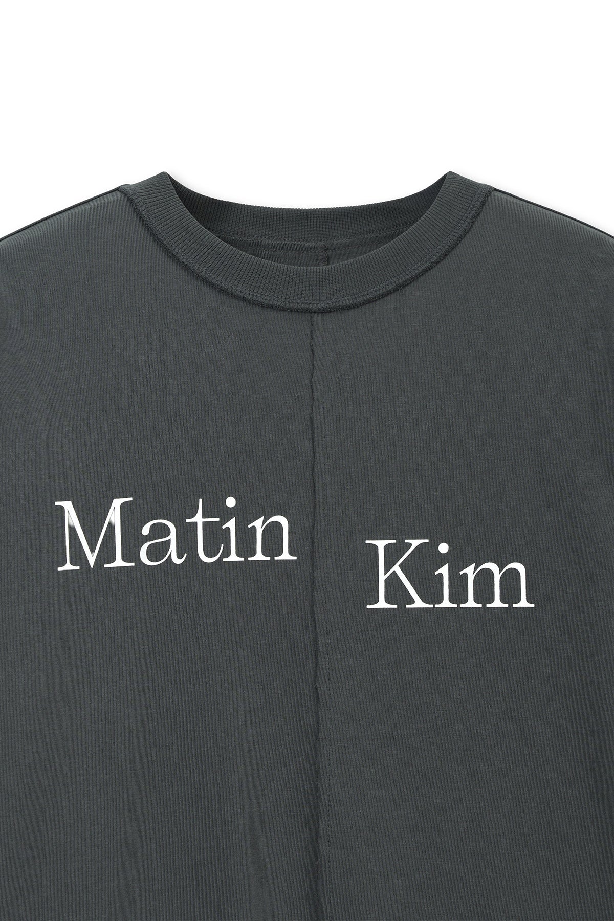Matin Kim - Asymmetric Logo Top (Charcoal) product image 3 | TRAB K-Fashion Australia