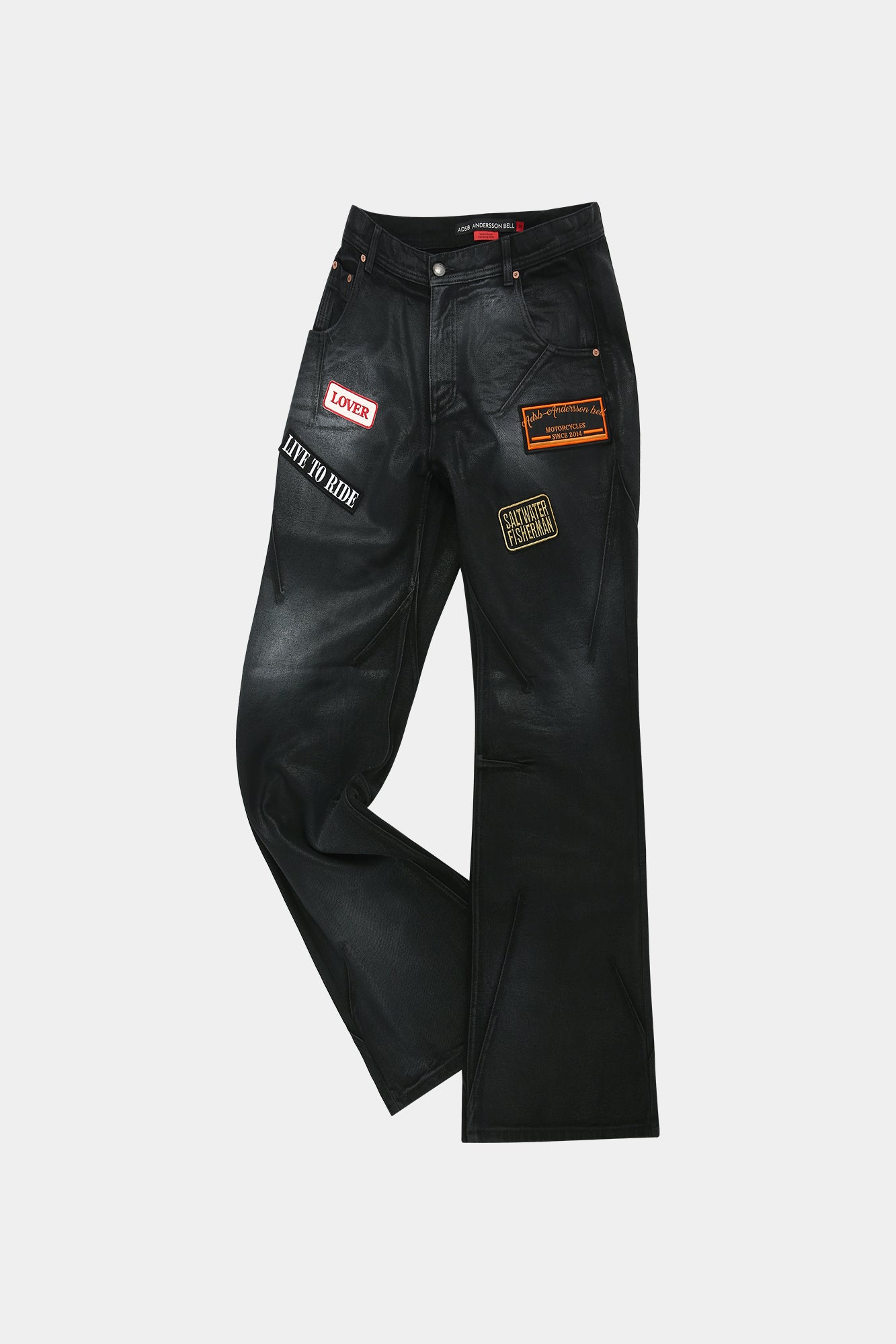 Andersson Bell - Adsb Patch Spray Washed Wide Leg Jeans (Black) product image 9 | TRAB K-Fashion Australia