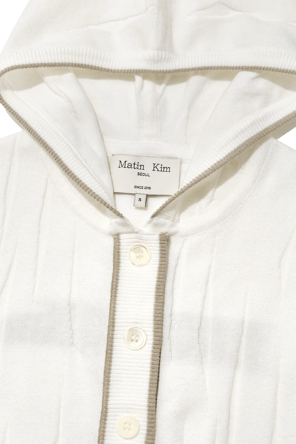 Matin Kim - Wrinkle Hoody Button Knit Vest (Ivory) product image 3 | TRAB K-Fashion Australia