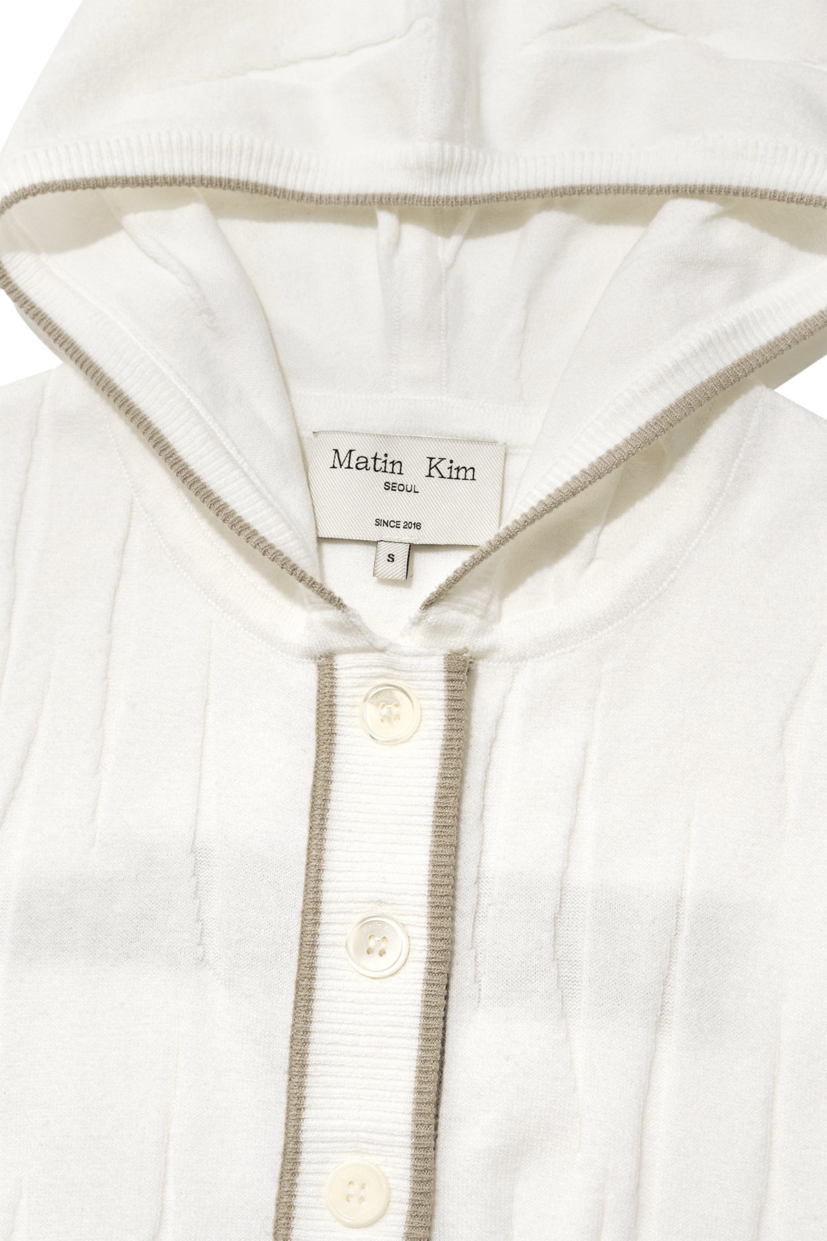 Matin Kim - Wrinkle Hoody Button Knit Vest (Ivory) product image 3 | TRAB K-Fashion Australia