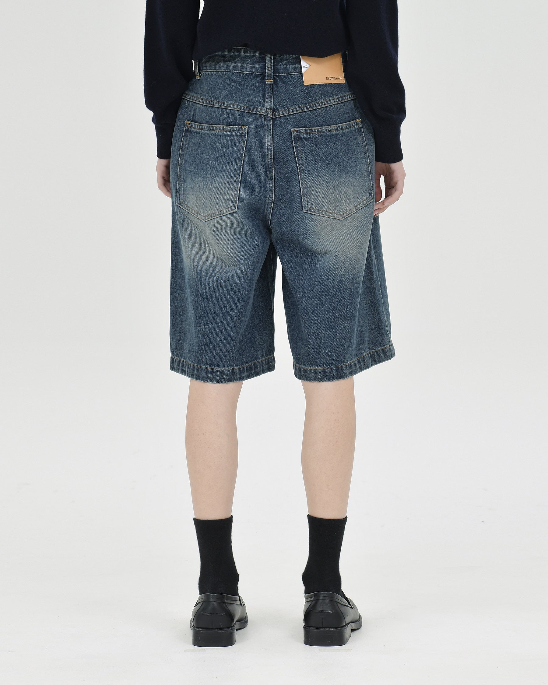 Brownyard - Bermuda Denim Pants (Indigo) product image 2 | TRAB K-Fashion Australia