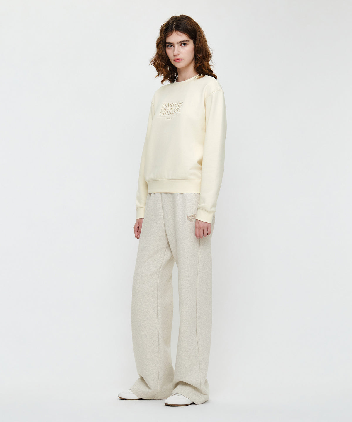 Marithe & Francois Girbaud - Classic Logo Sweat Pants (Oatmeal) product image 3 | TRAB K-Fashion Australia