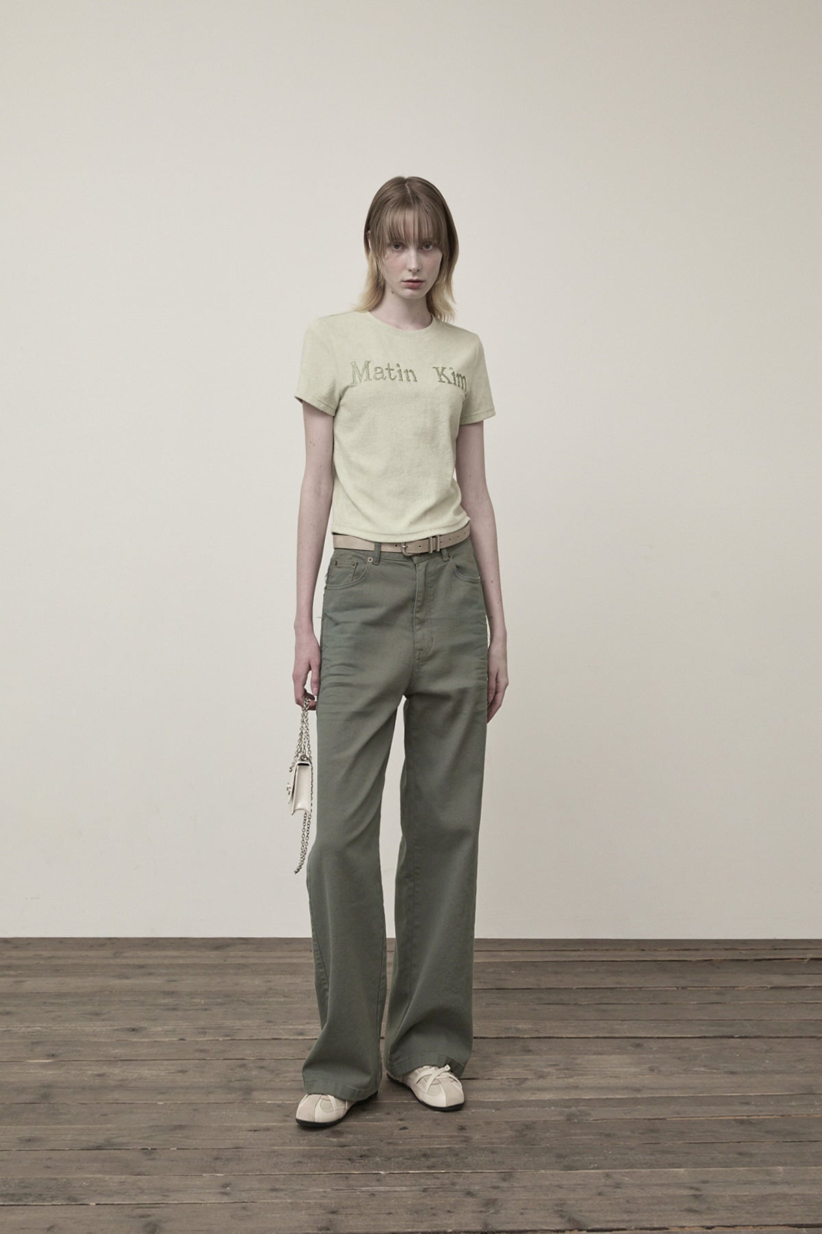 Matin Kim - Color Point Washed Denim Pants (Khaki) product image 9 | TRAB K-Fashion Australia