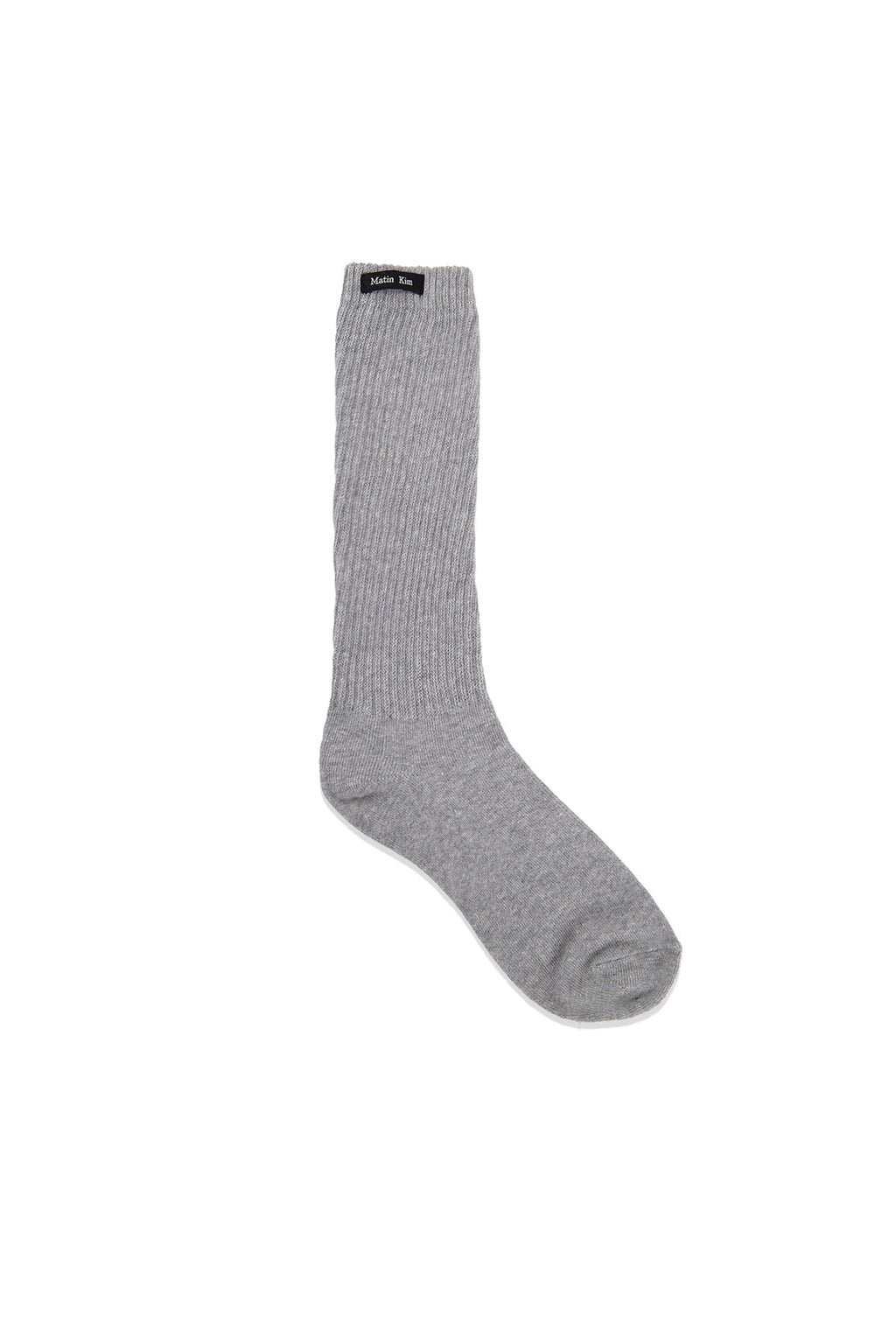 Matin Kim - Small Logo Point Ribbed Socks (Grey) product image 1 | TRAB K-Fashion Australia