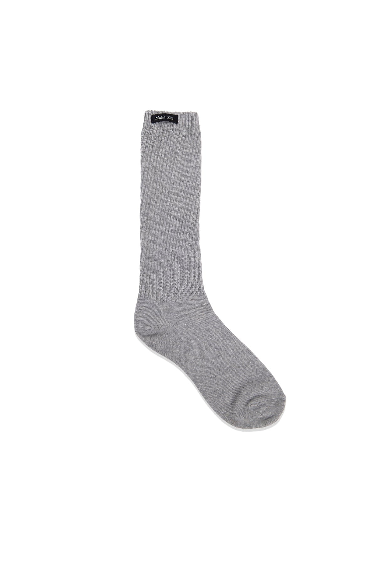Matin Kim - Small Logo Point Ribbed Socks (Grey) product image 1 | TRAB K-Fashion Australia