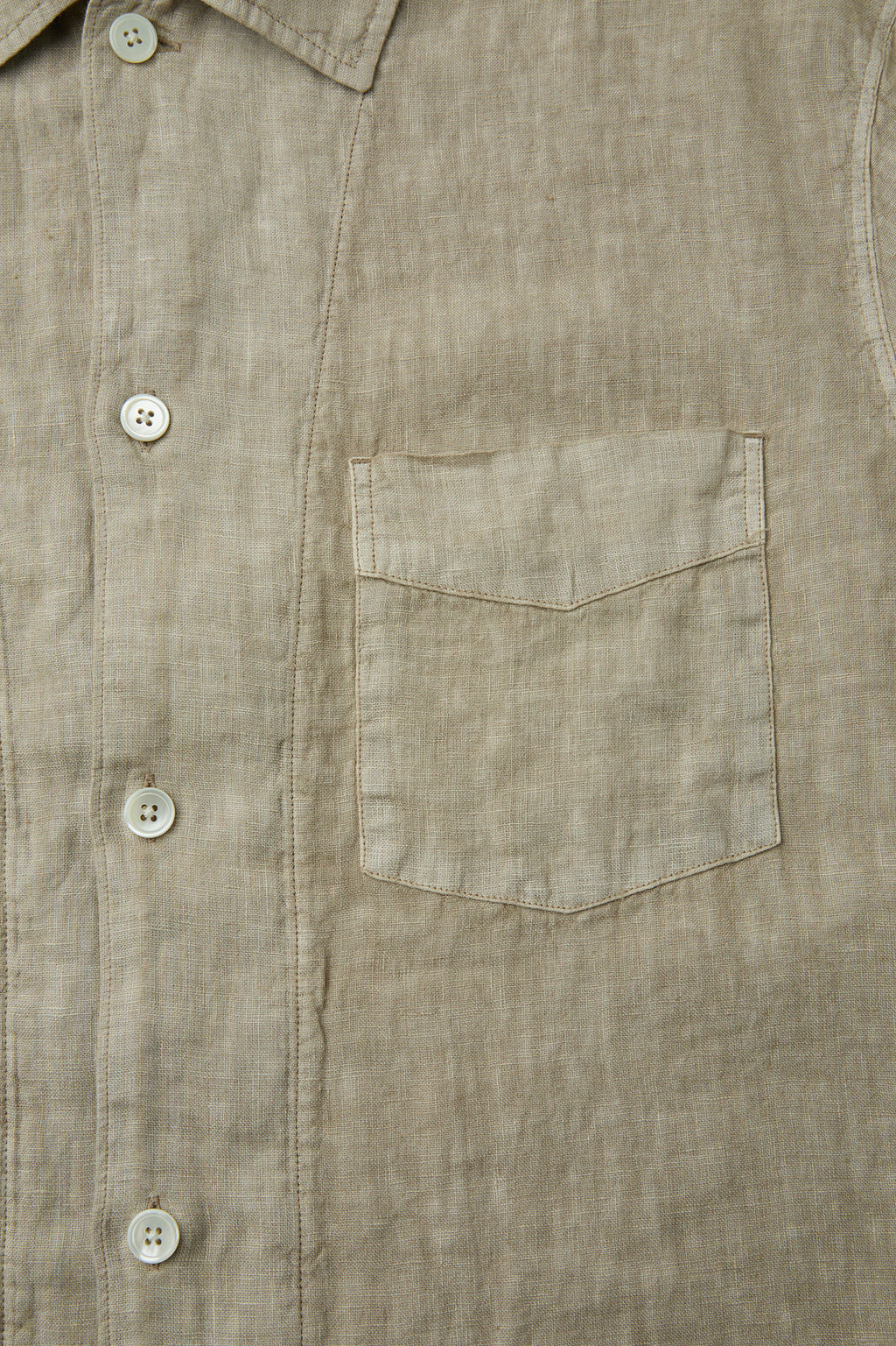 Coor - Linen Dyed Cropped Half Shirt (Washed Beige) product image 6 | TRAB K-Fashion Australia