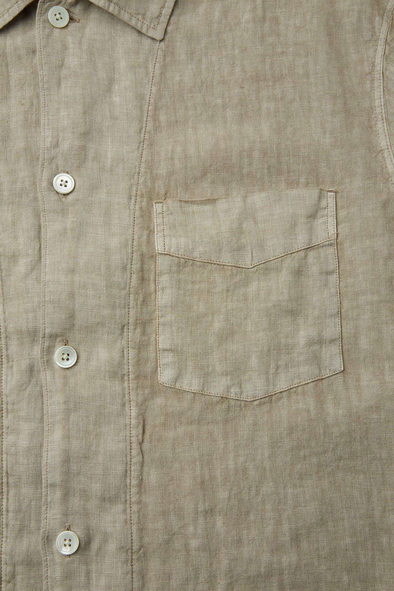 Coor - Linen Dyed Cropped Half Shirt (Washed Beige) product image 6 | TRAB K-Fashion Australia