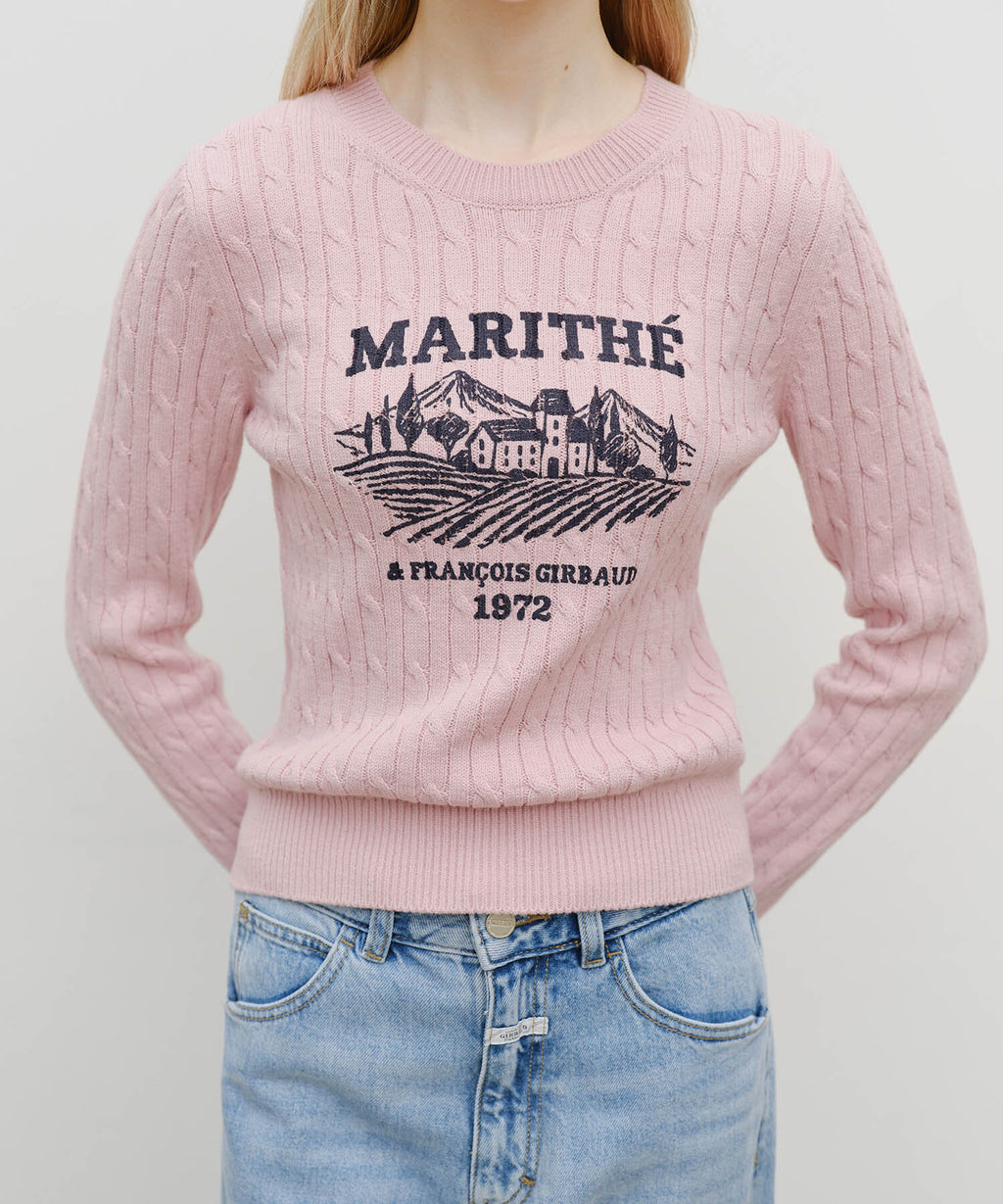 Marithe & Francois Girbaud - Vineyard Cable Knit Pullover (Pink) product image 4 | TRAB K-Fashion Australia