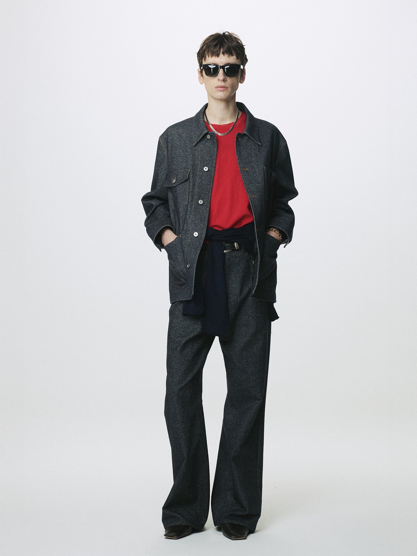 Tonywack - Wool Denim Loose Flared Jeans (Dark Indigo) product image 8 | TRAB K-Fashion Australia