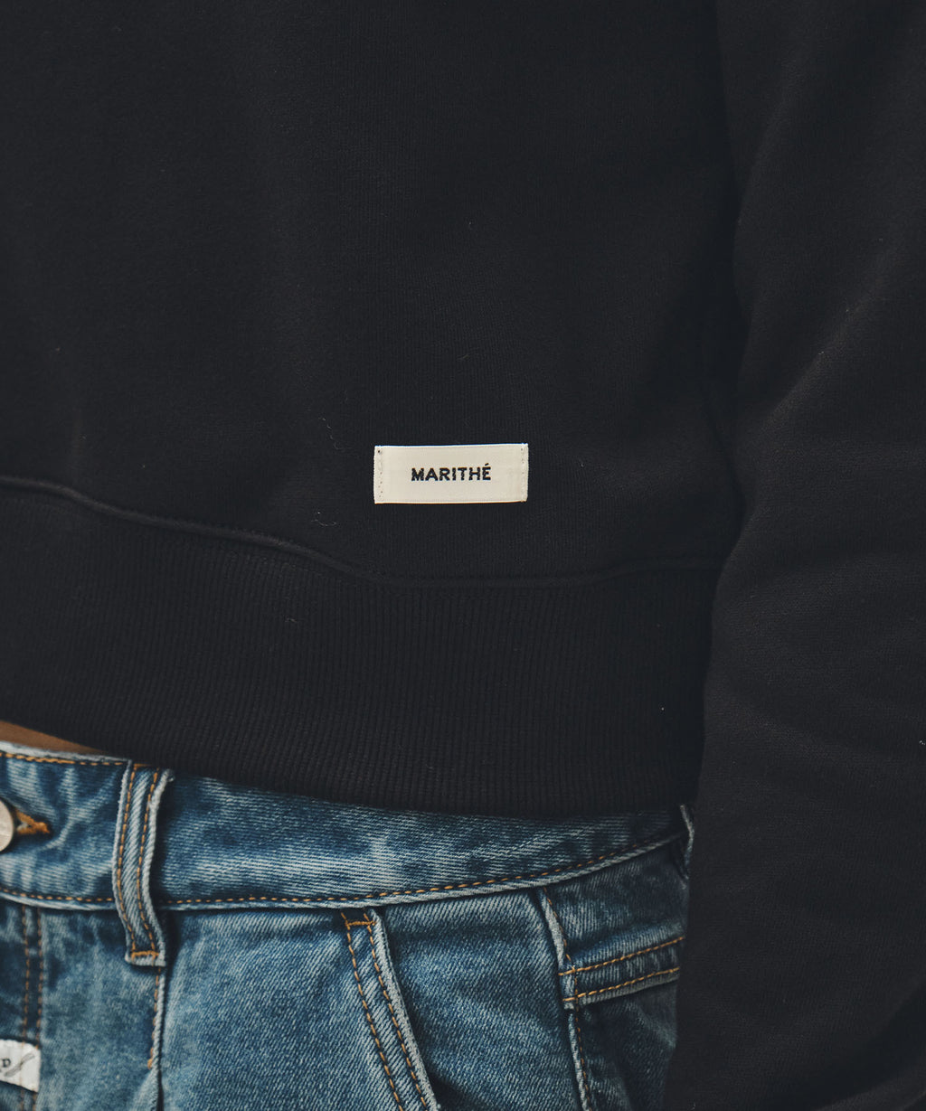 Marithe & Francois Girbaud - Basic Crop Sweatshirt (Black) product image 4 | TRAB K-Fashion Australia
