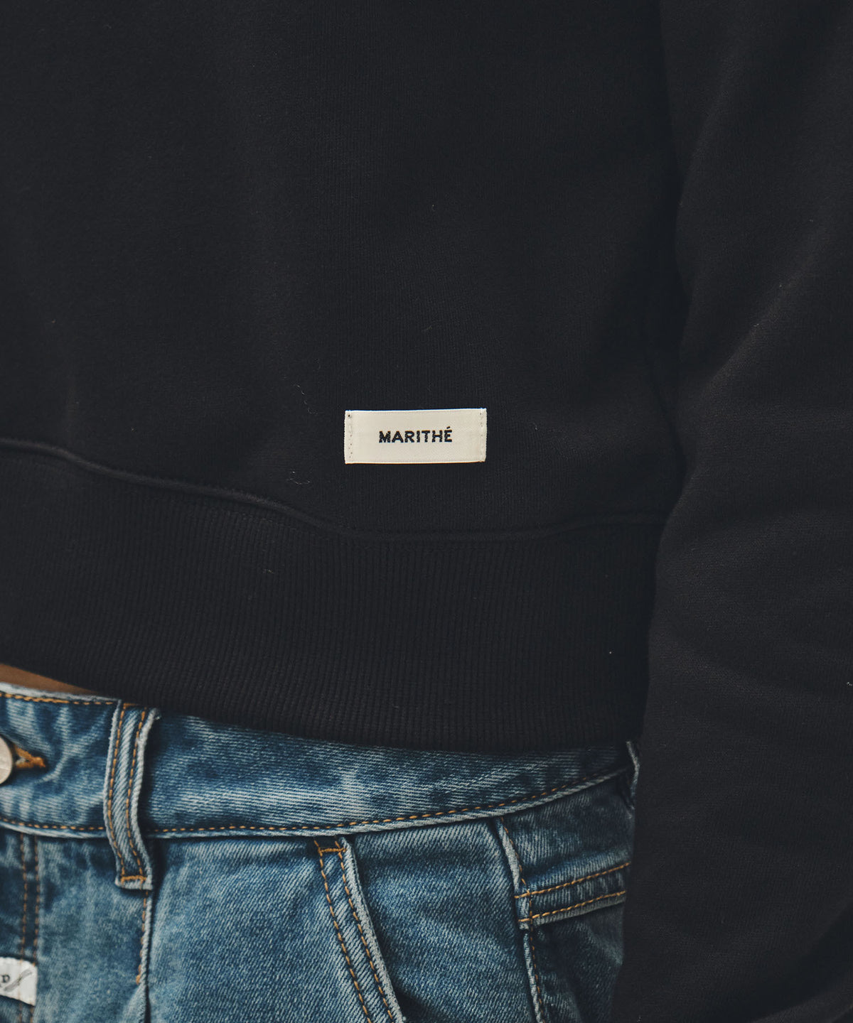 Marithe & Francois Girbaud - Basic Crop Sweatshirt (Black) product image 4 | TRAB K-Fashion Australia
