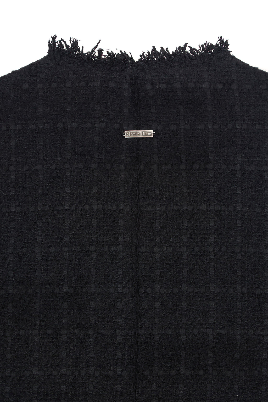 Matin Kim - Two Way Collarless Tweed Jacket (Black) product image 4 | TRAB K-Fashion Australia