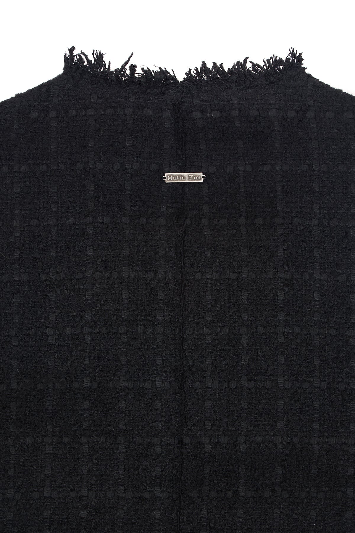 Matin Kim - Two Way Collarless Tweed Jacket (Black) product image 4 | TRAB K-Fashion Australia