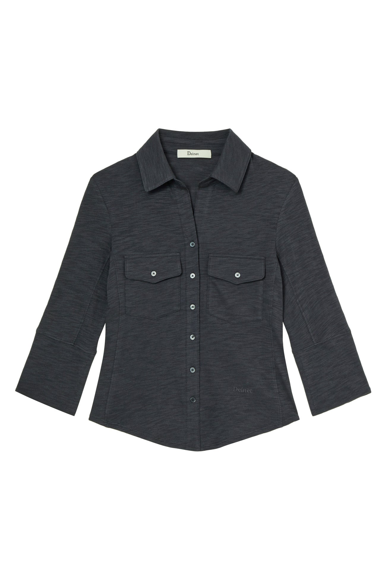 Deinet - Button Collar T-Shirt (Charcoal) product image 9 | TRAB K-Fashion Australia