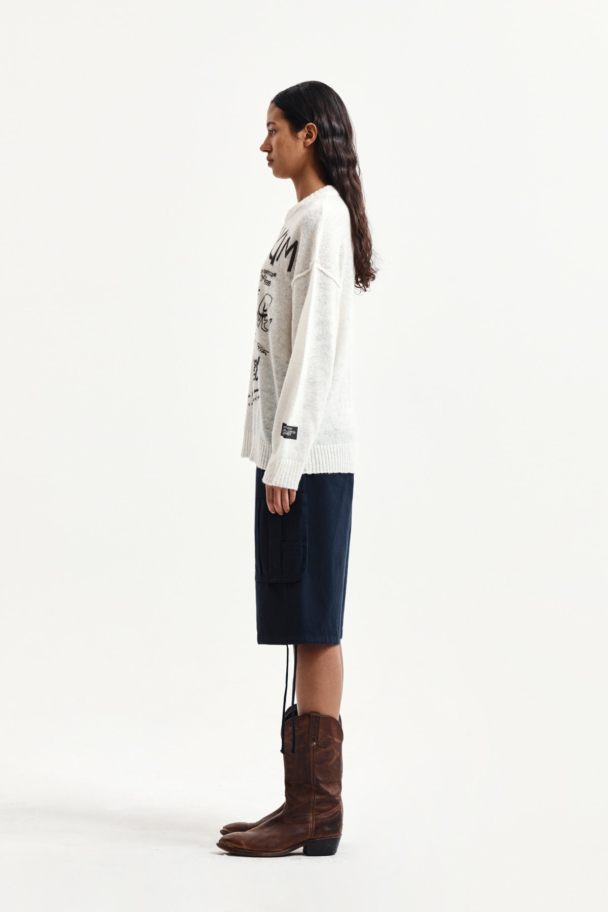 Matin Kim - Utility Cargo Bermuda Pants (Navy) product image 6 | TRAB K-Fashion Australia