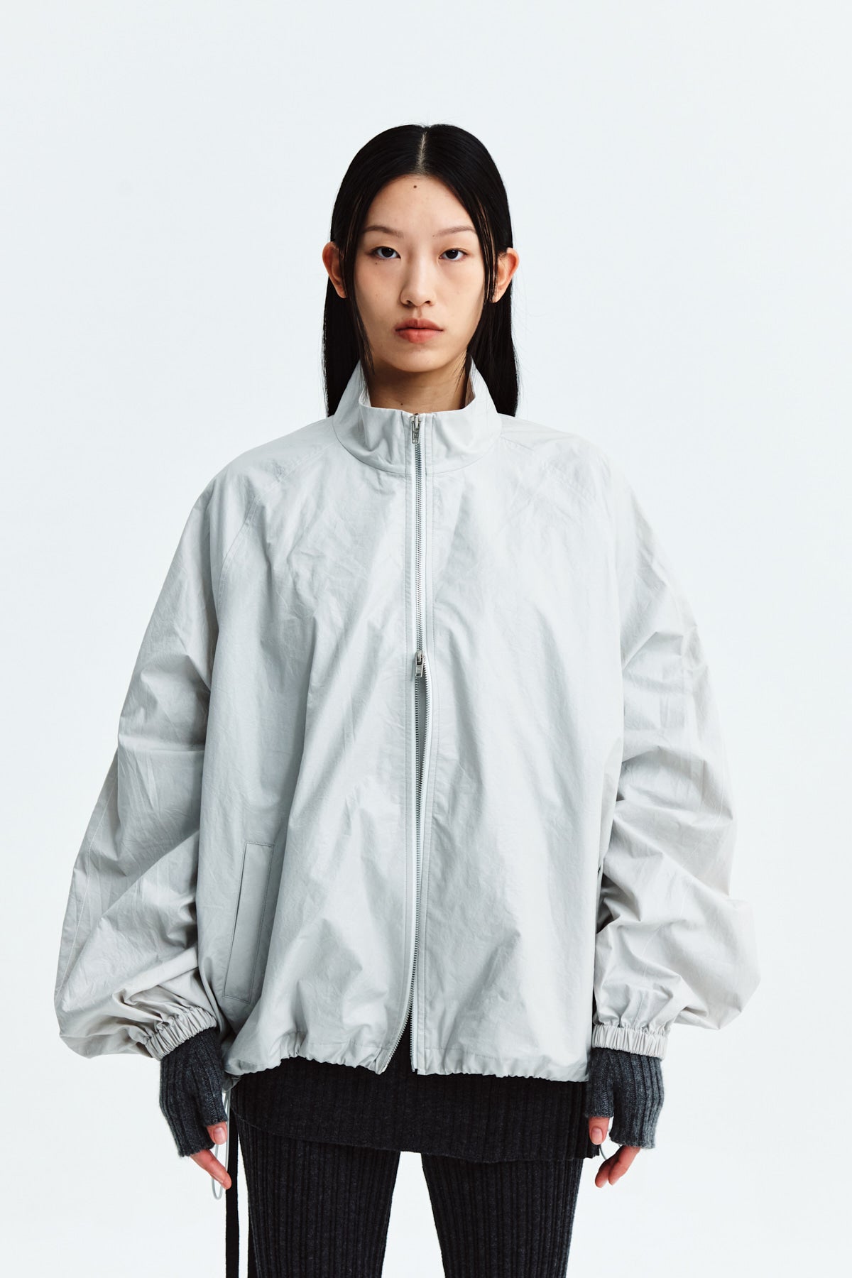 Matin Kim - Matin Kim Logo Coating Jumper (Grey) product image 5 | TRAB K-Fashion Australia