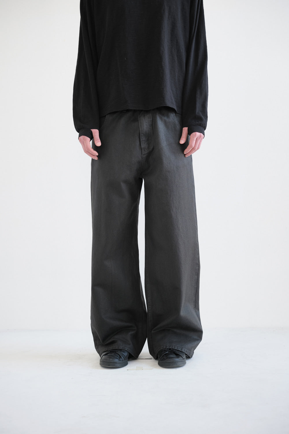 Hatchingroom - Waxed Jeans (Charcoal) product image 4 | TRAB K-Fashion Australia