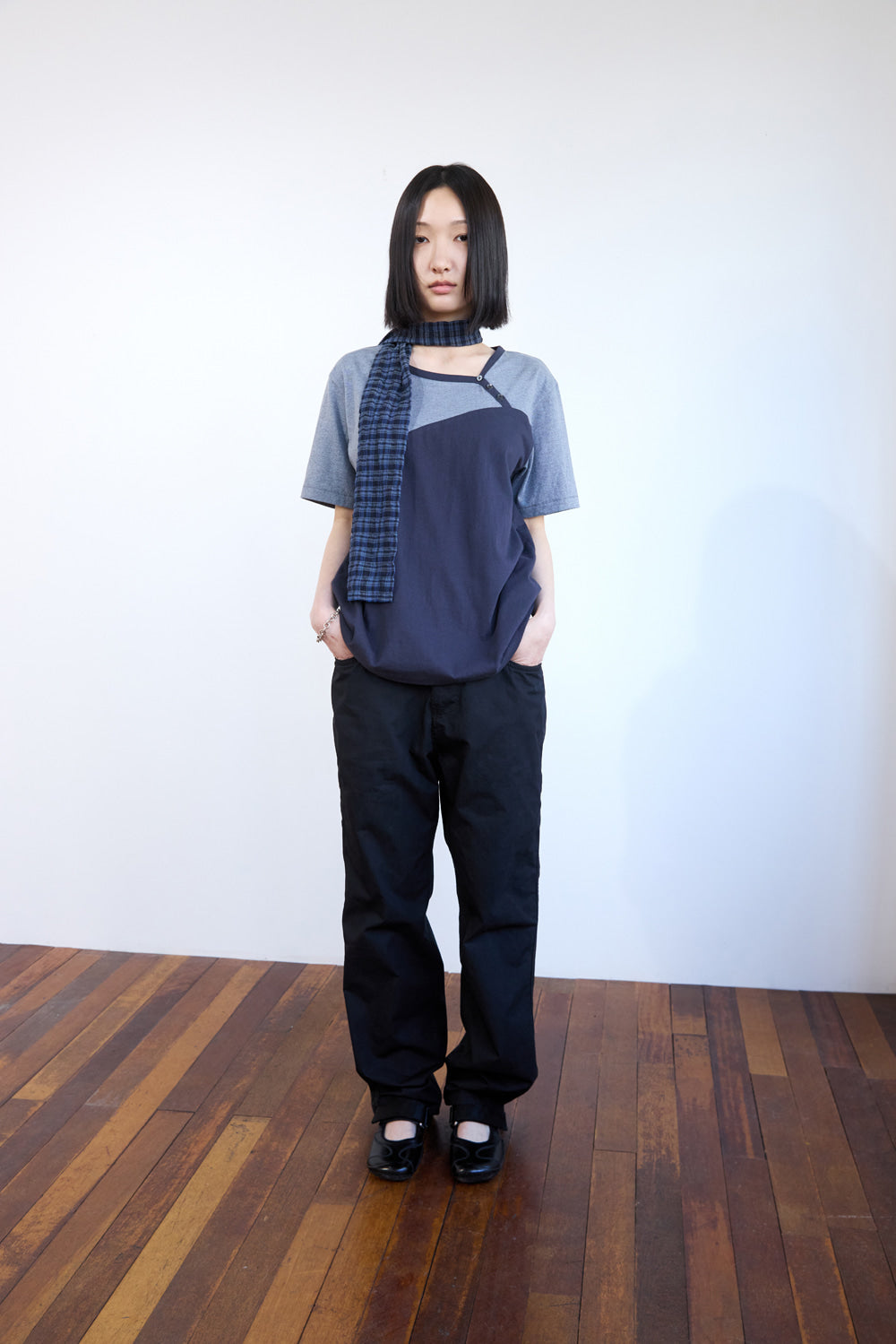 Hatchingroom - Shield Pants Herringbone Stripe (Dyed Black) product image 12 | TRAB K-Fashion Australia