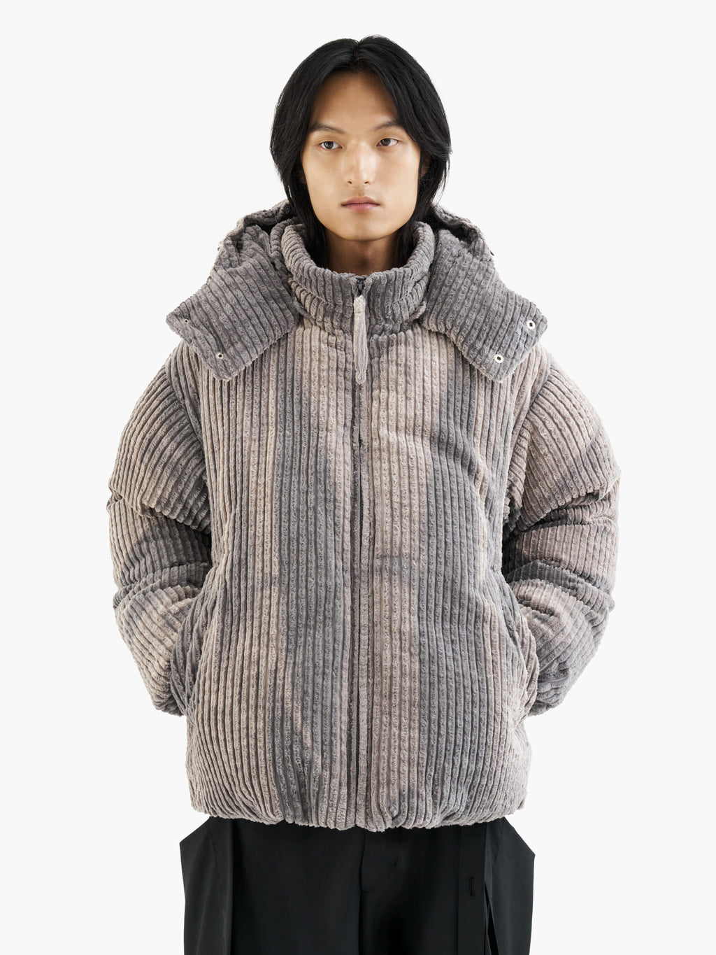 Jiyong Kim - Sun-Bleached Detachable Hood Down Jacket (Grey) product image 2 | TRAB K-Fashion Australia