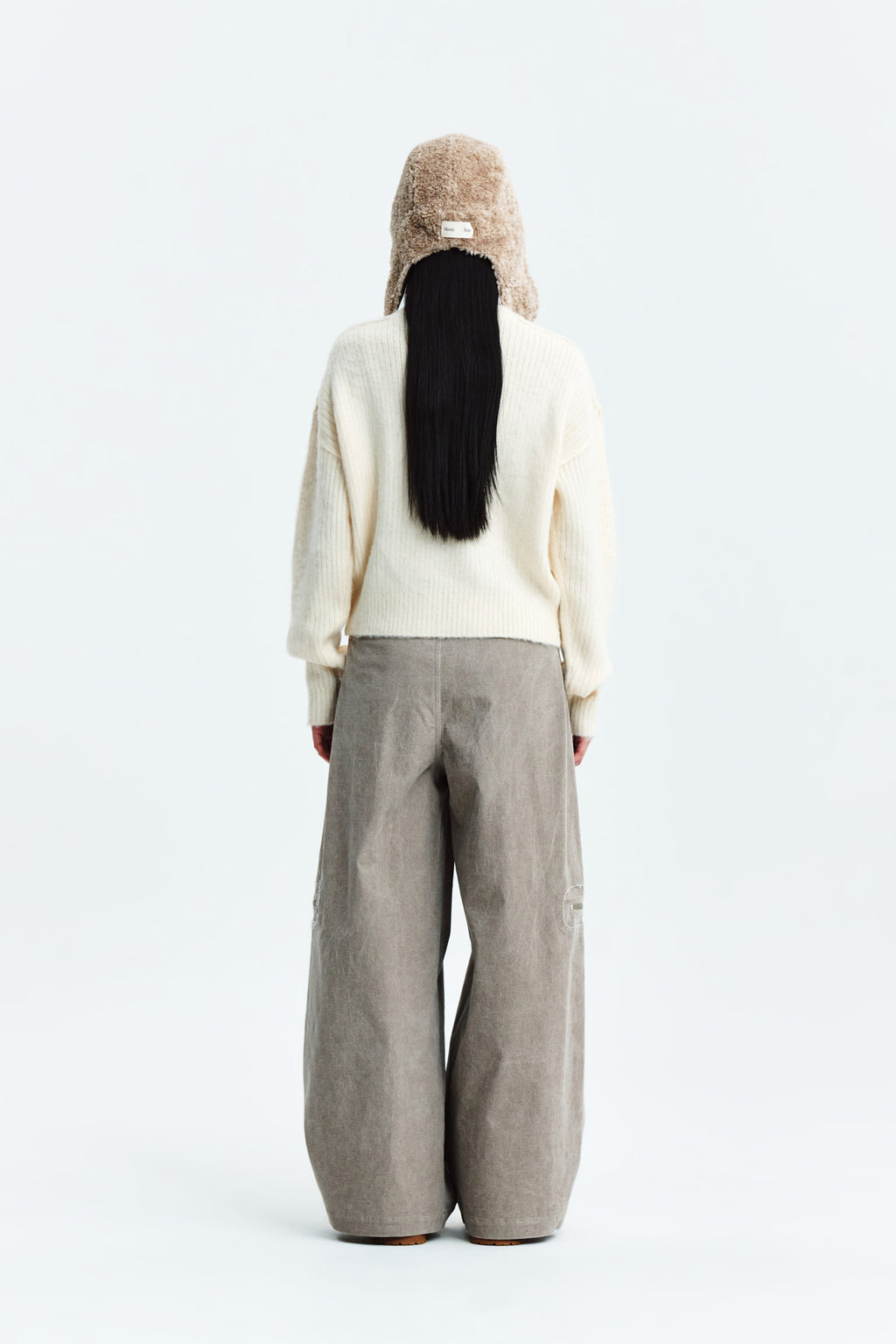 Matin Kim - Corduroy Tuck Point Wide Pants (Beige) product image 7 | TRAB K-Fashion Australia