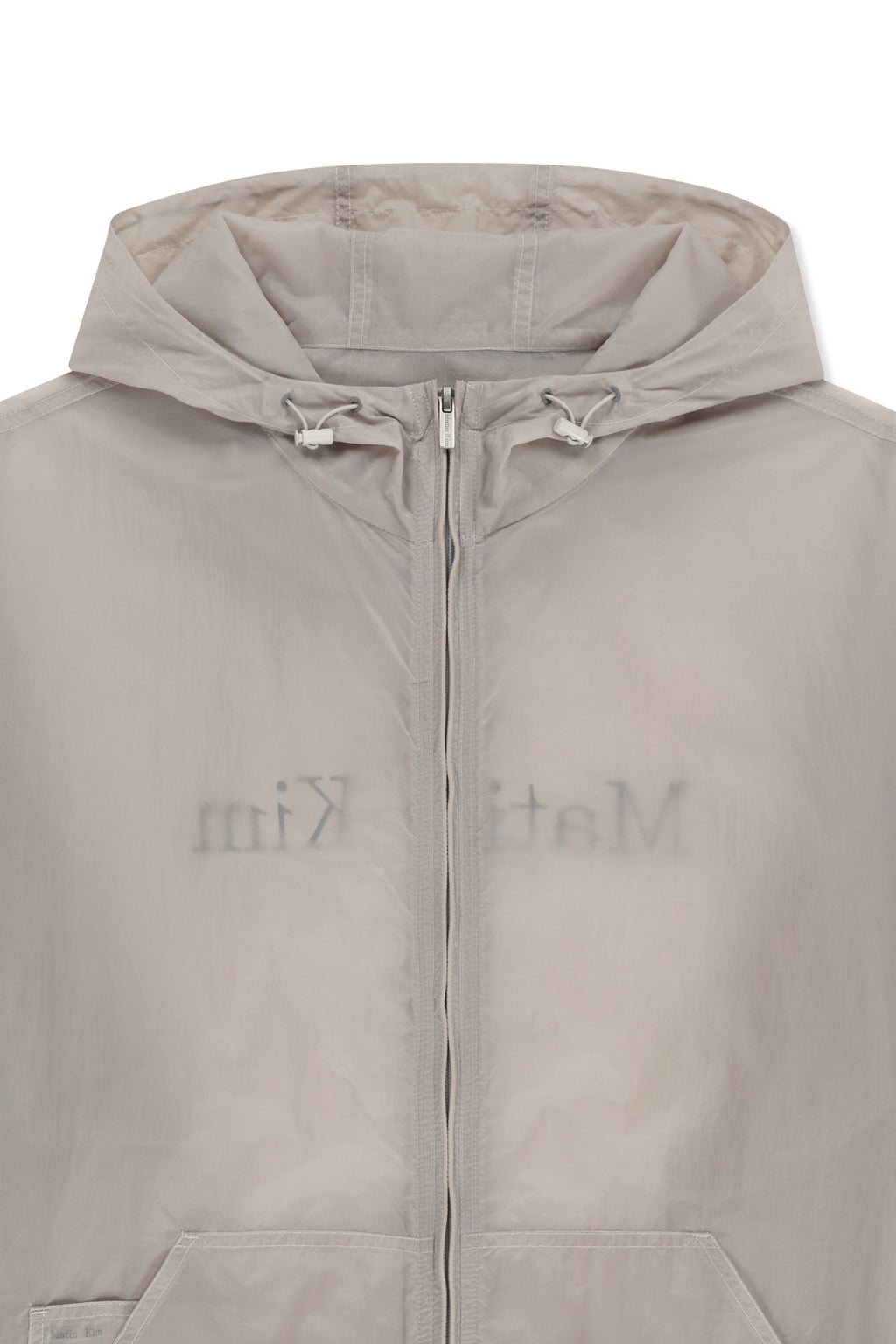 Matin Kim - Back Logo Hoody Windbreaker (Light Grey) product image 4 | TRAB K-Fashion Australia