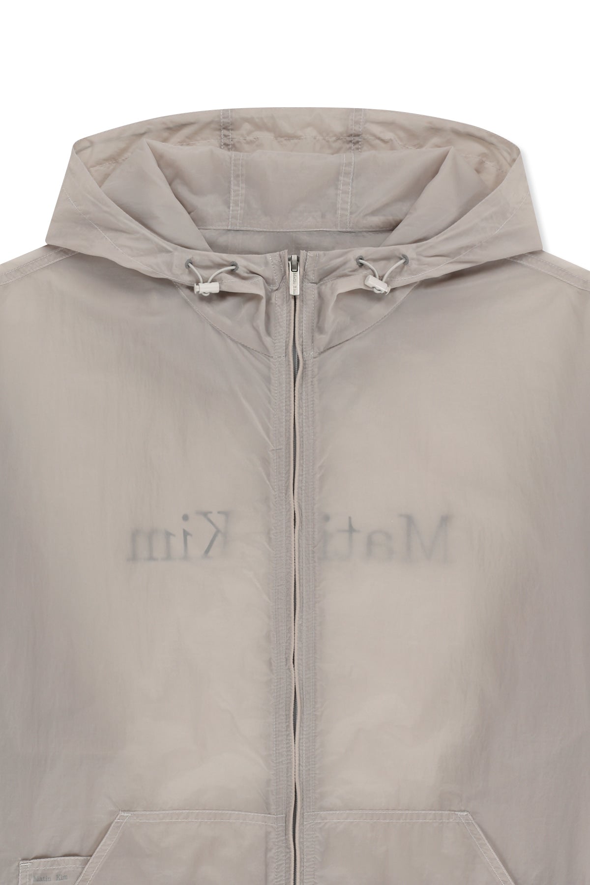 Matin Kim - Back Logo Hoody Windbreaker (Light Grey) product image 4 | TRAB K-Fashion Australia