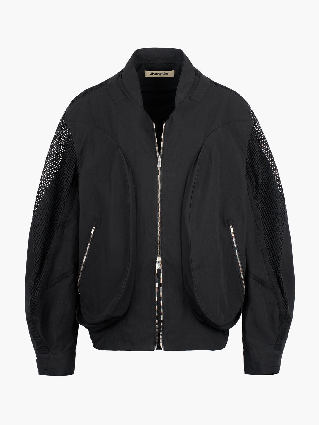 Jiyong Kim - Draped Pocket Mesh Sleeve Jacket (Black) product image 6 | TRAB K-Fashion Australia