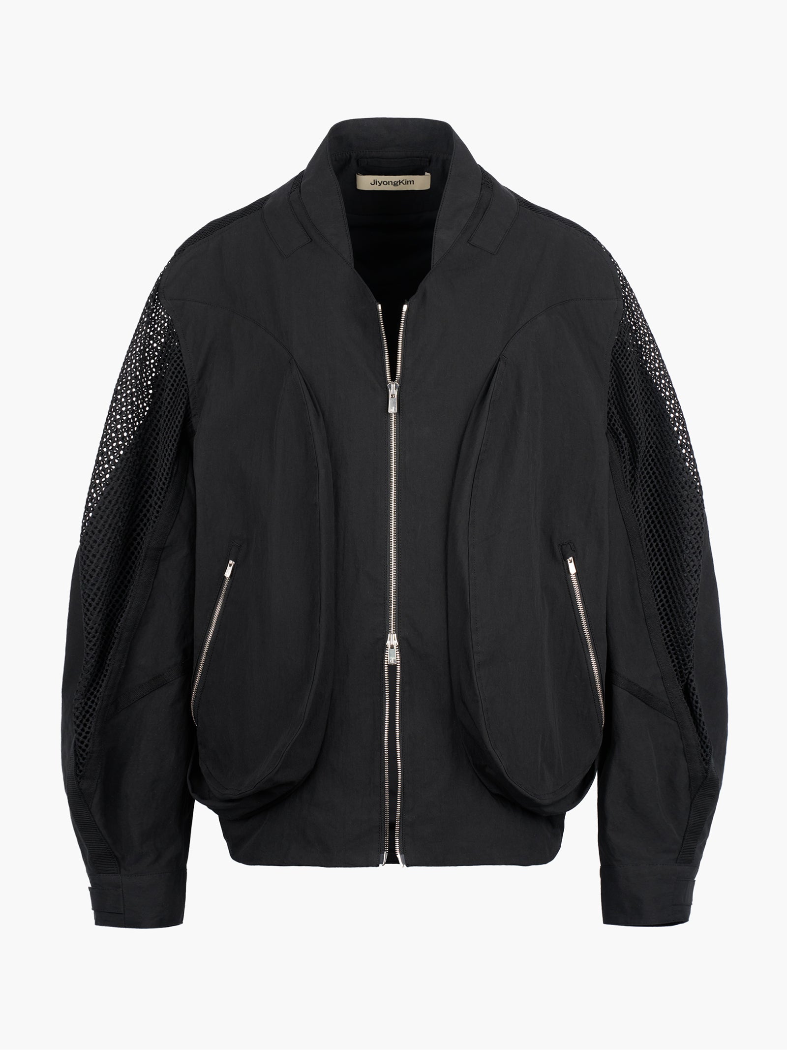 Jiyong Kim - Draped Pocket Mesh Sleeve Jacket (Black) product image 6 | TRAB K-Fashion Australia