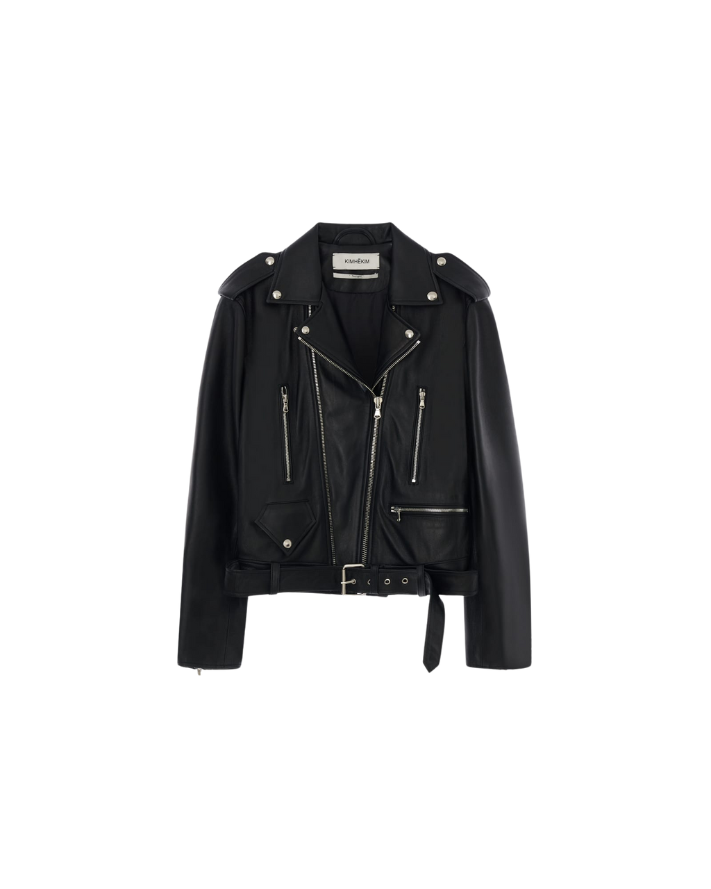 Kimhe Kim - Detachable Pearl Chain Leather Jacket (Black) product image 17 | TRAB K-Fashion Australia