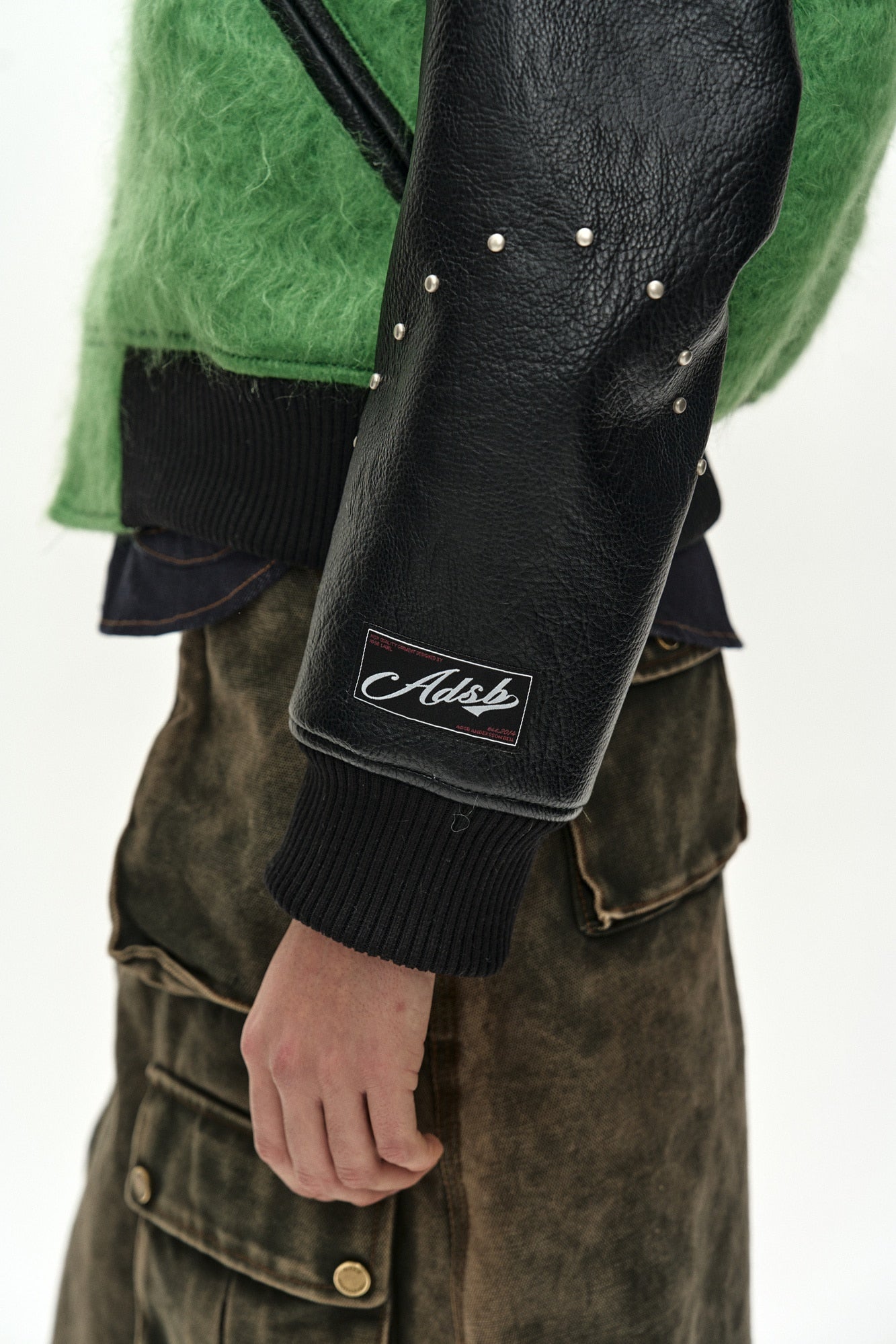 Andersson Bell - Lawn Hairy Wool Varsity Jacket (lichen Green) (Lichen Green) product image 7 | TRAB K-Fashion Australia