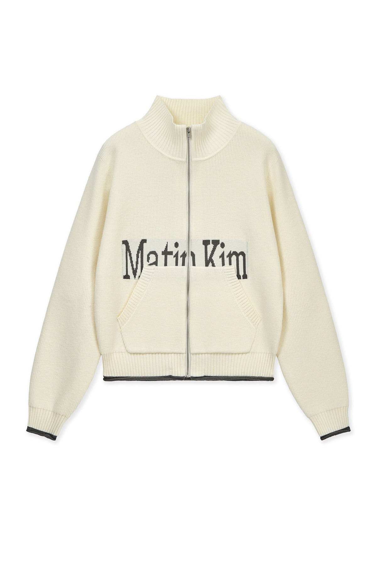 Matin Kim - Matin Spell Point Knit Zip Up (Ivory) product image 1 | TRAB K-Fashion Australia