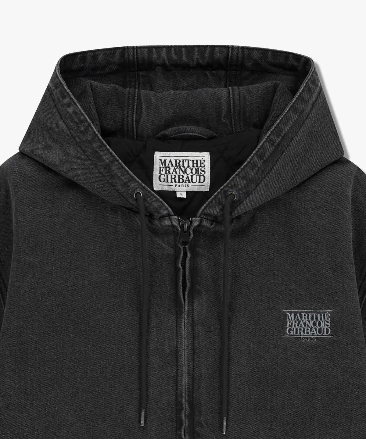 Marithe & Francois Girbaud - Denim Hoodie Jacket (Dark Gray) product image 3 | TRAB K-Fashion Australia