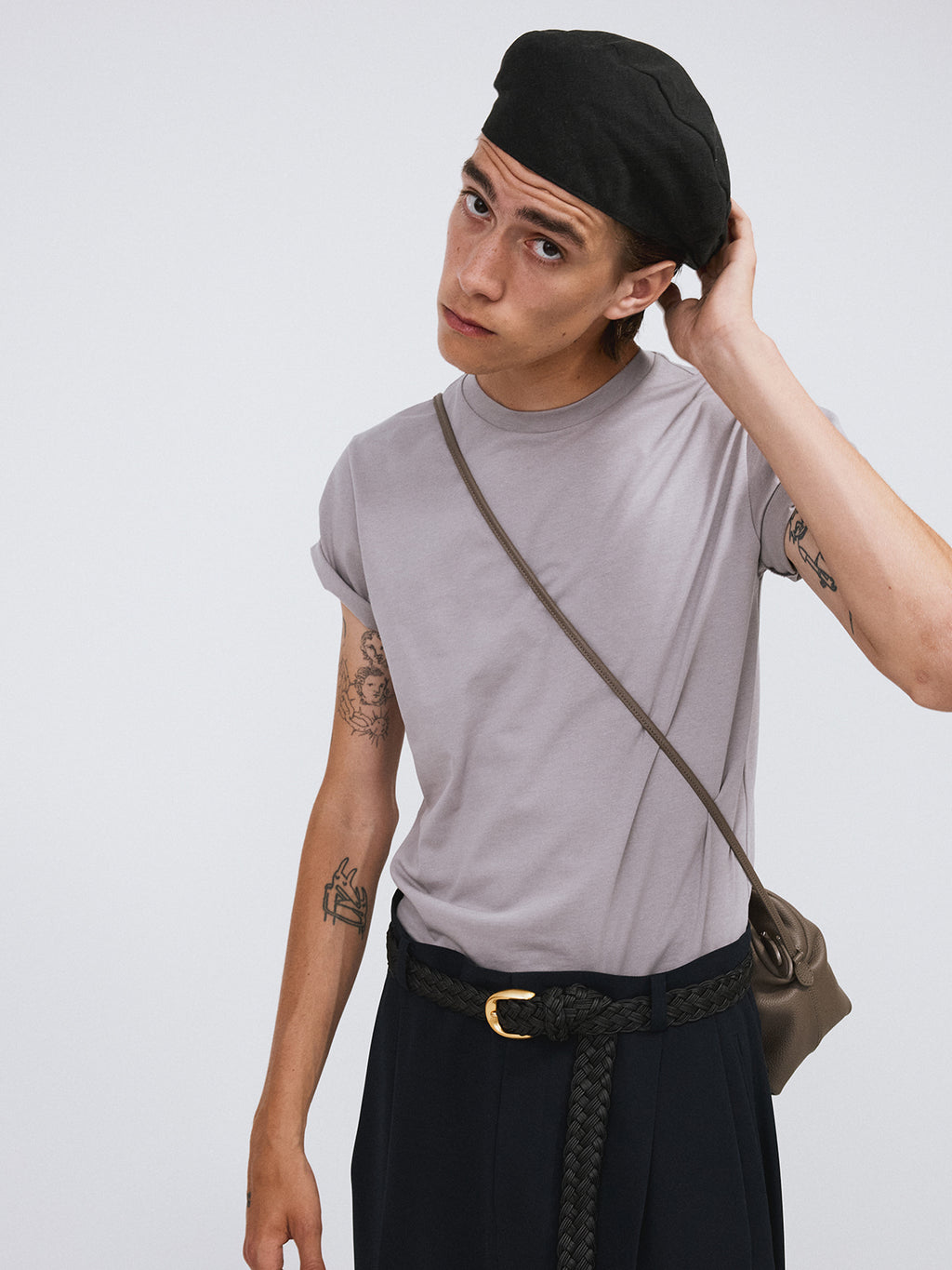 Recto - Compact Cotton T-Shirt (Sepia Grey) product image 3 | TRAB K-Fashion Australia