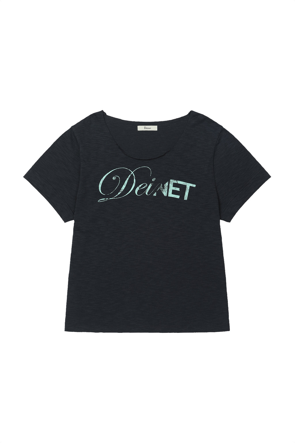 Deinet - Off Shoulder Graphic T-Shirt (Navy) product image 1 | TRAB K-Fashion Australia