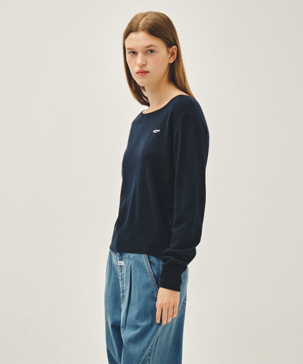 Marithe & Francois Girbaud - Boat Neck Knit Pullover (Navy) product image 2 | TRAB K-Fashion Australia