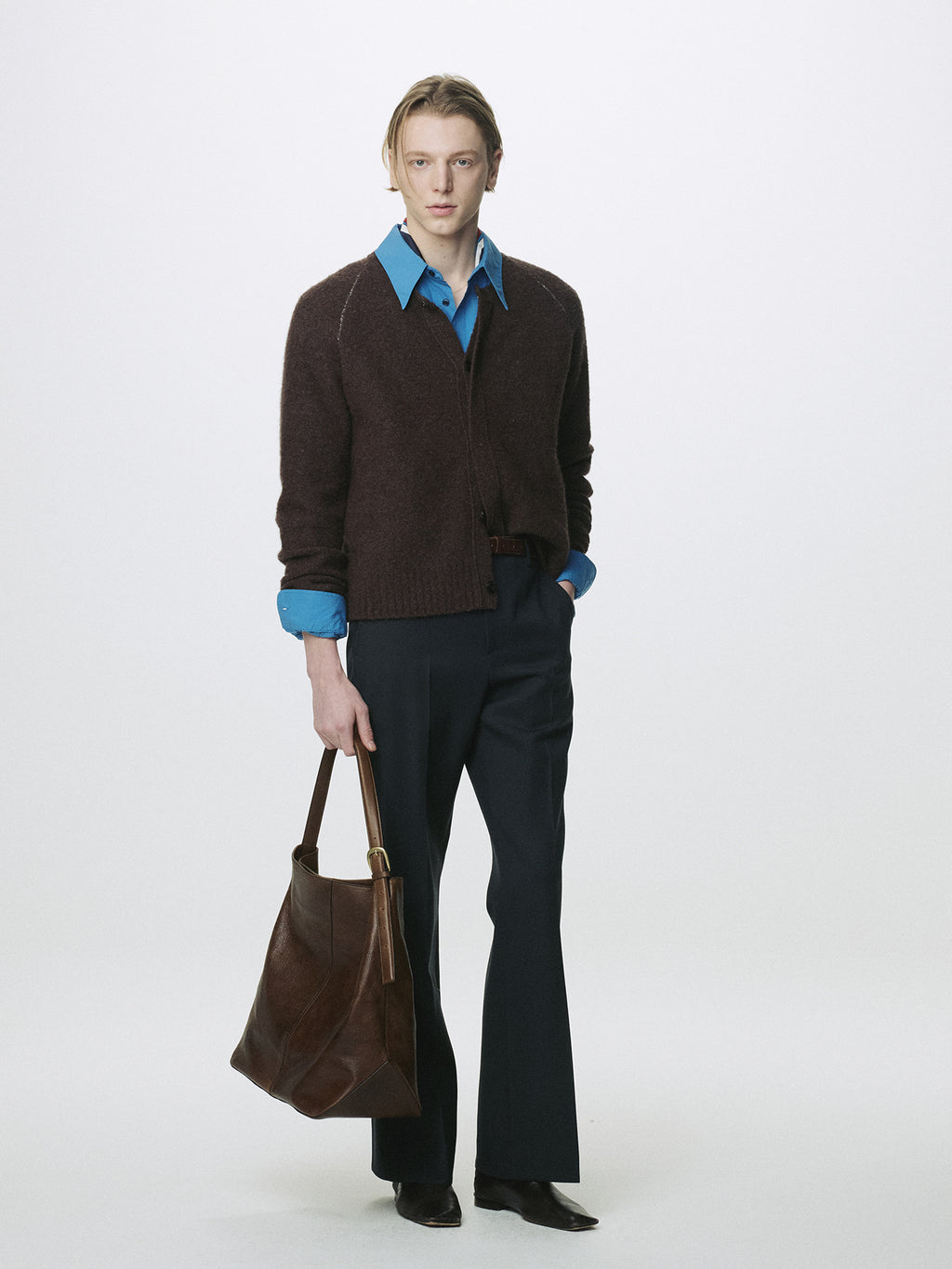 Tonywack - Placket Button Down Knit Cardigan (Brown) product image 3 | TRAB K-Fashion Australia