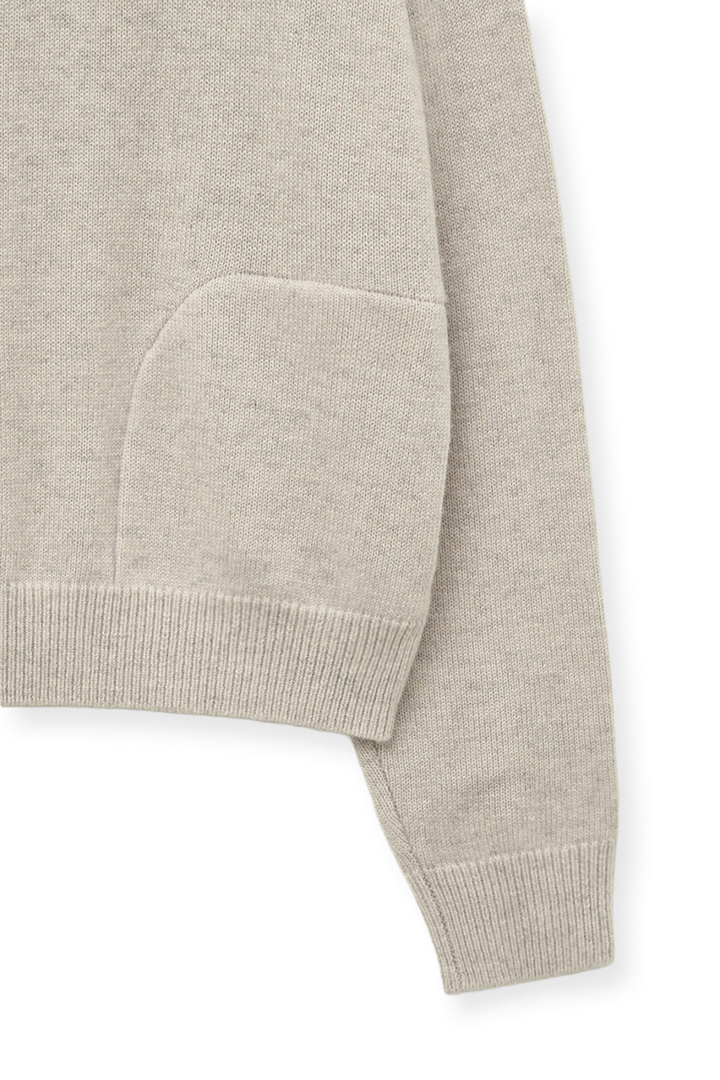Matin Kim - Back Logo Half Knit Zip Up Pullover (Light Beige) product image 5 | TRAB K-Fashion Australia