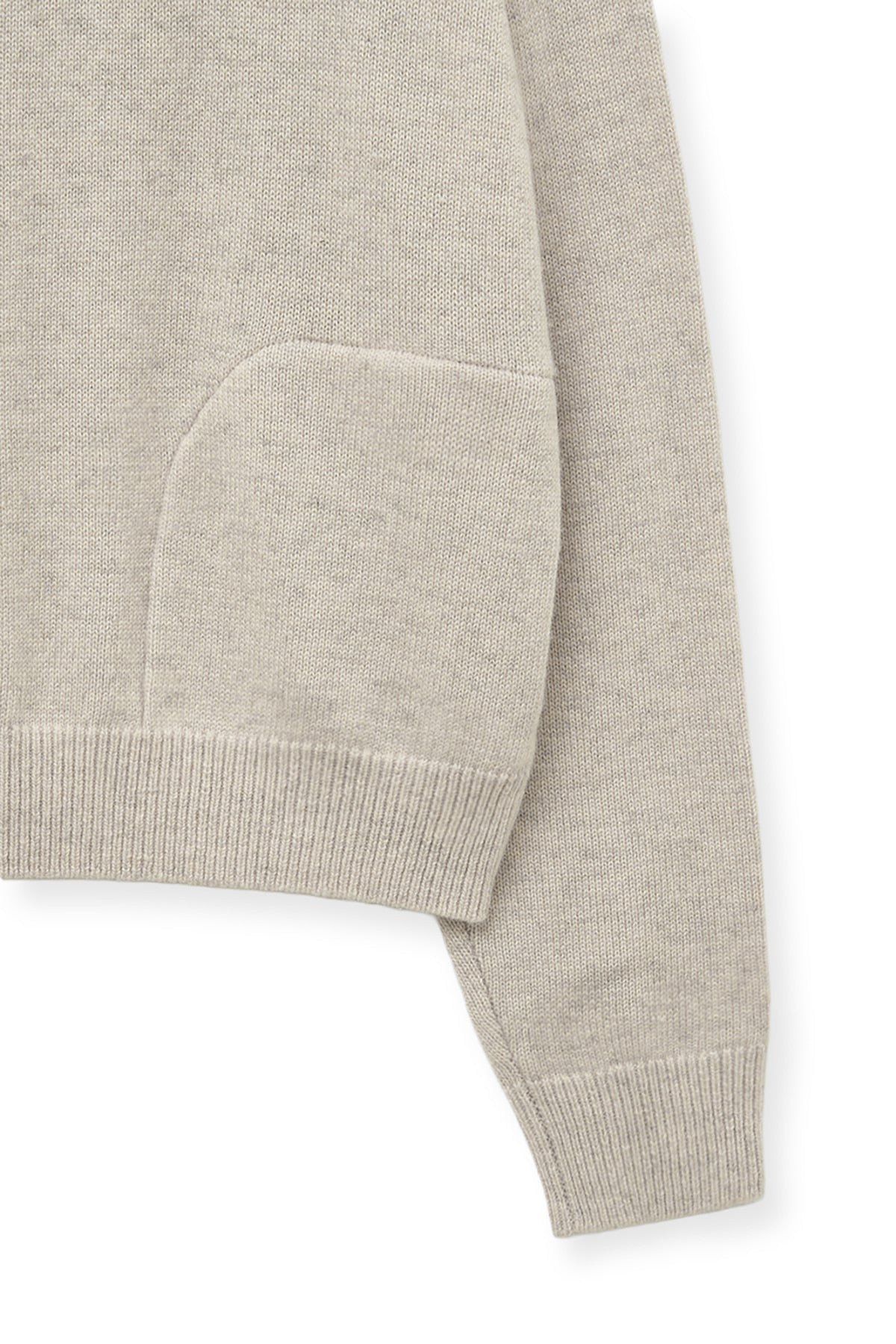 Matin Kim - Back Logo Half Knit Zip Up Pullover (Light Beige) product image 5 | TRAB K-Fashion Australia