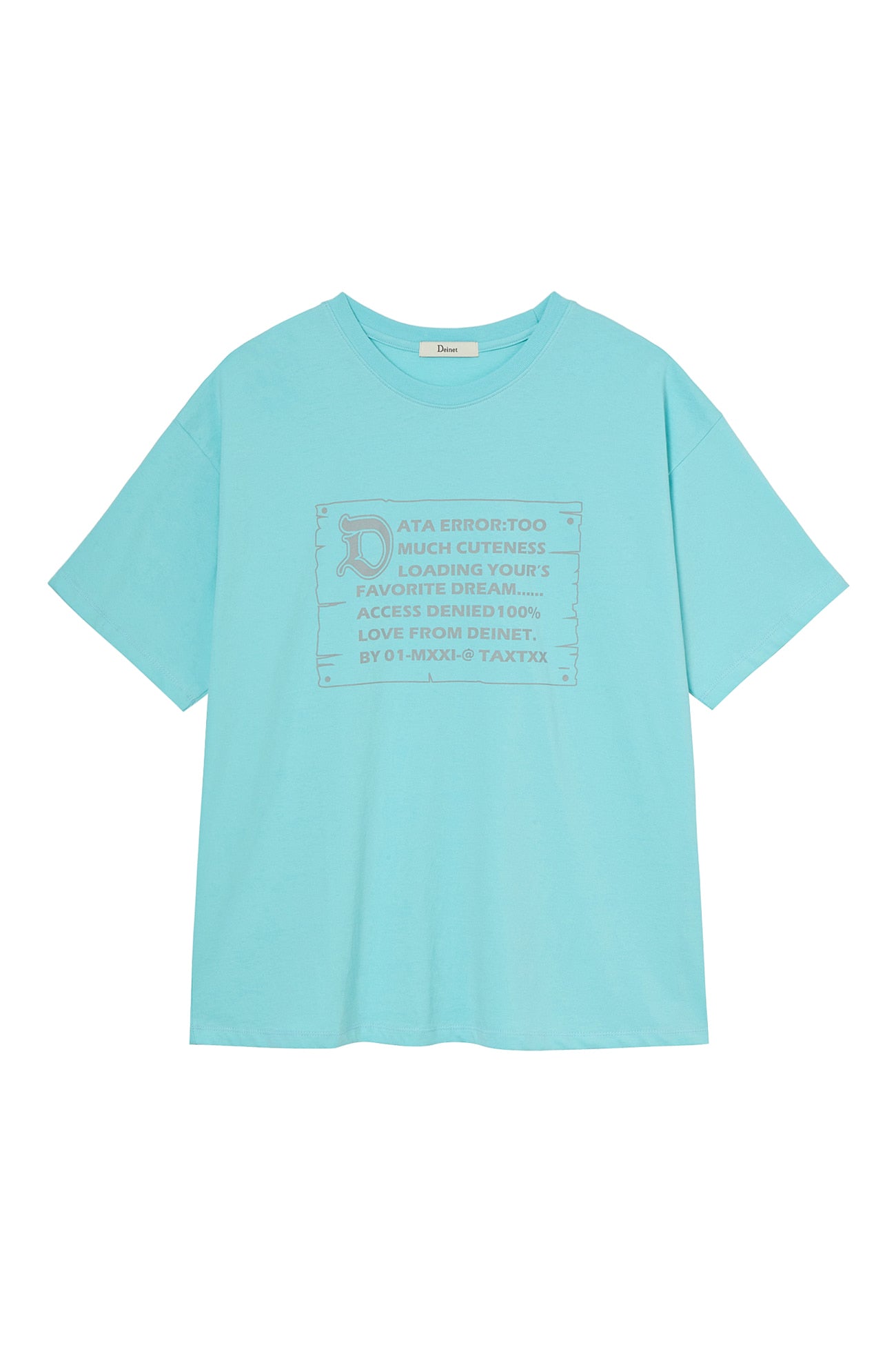 Deinet - D Lettering Graphic Oversized T-Shirt (Mint) product image 9 | TRAB K-Fashion Australia