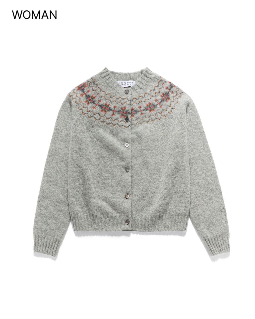 Eastlogue - Fair Isle Yoke Hb Cardigan (Silver) product image 1 | TRAB K-Fashion Australia