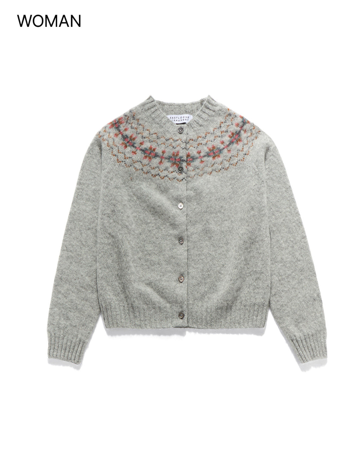 Eastlogue - Fair Isle Yoke Hb Cardigan (Silver) product image 1 | TRAB K-Fashion Australia