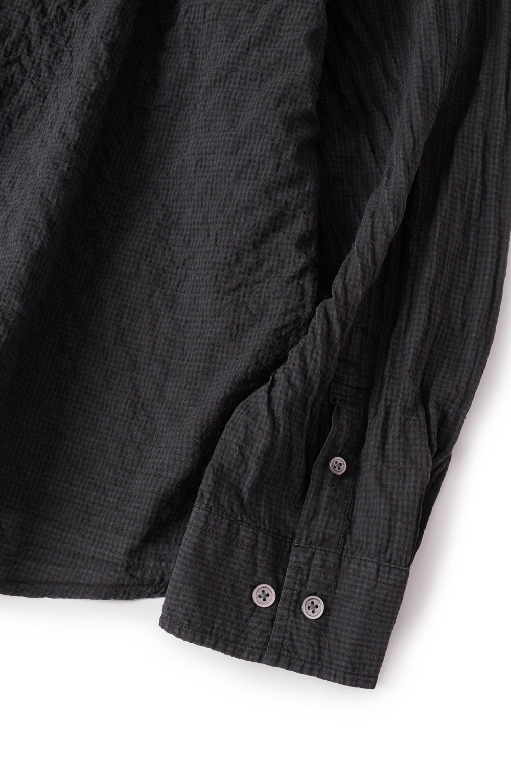 Hatchingroom - Band Collar Shirt Pin Check Dyed (Charcoal) product image 7 | TRAB K-Fashion Australia