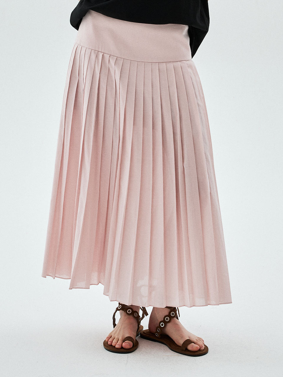 Mardi Mercredi - Sheer Cotton Pleated Skirt (Pink) product image 1 | TRAB K-Fashion Australia