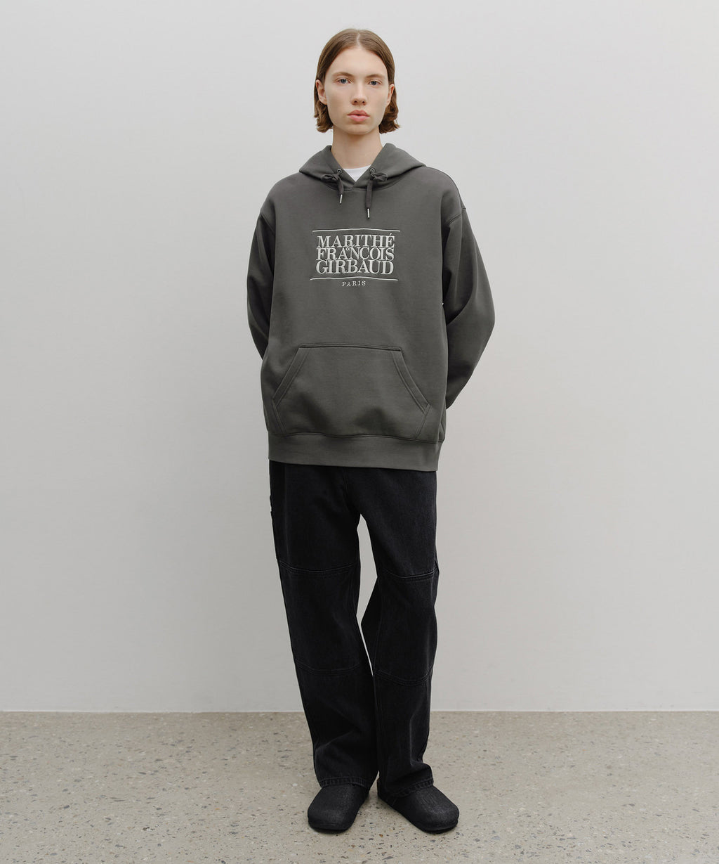 Marithe & Francois Girbaud - Classic Logo Embroidery Hoodie (brushed) (Charcoal) product image 4 | TRAB K-Fashion Australia
