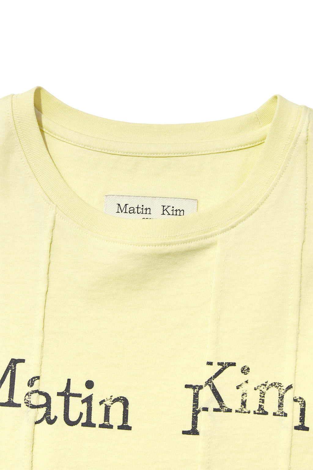 Matin Kim - Unbalance Typo Logo Crop Top (Yellow) product image 3 | TRAB K-Fashion Australia