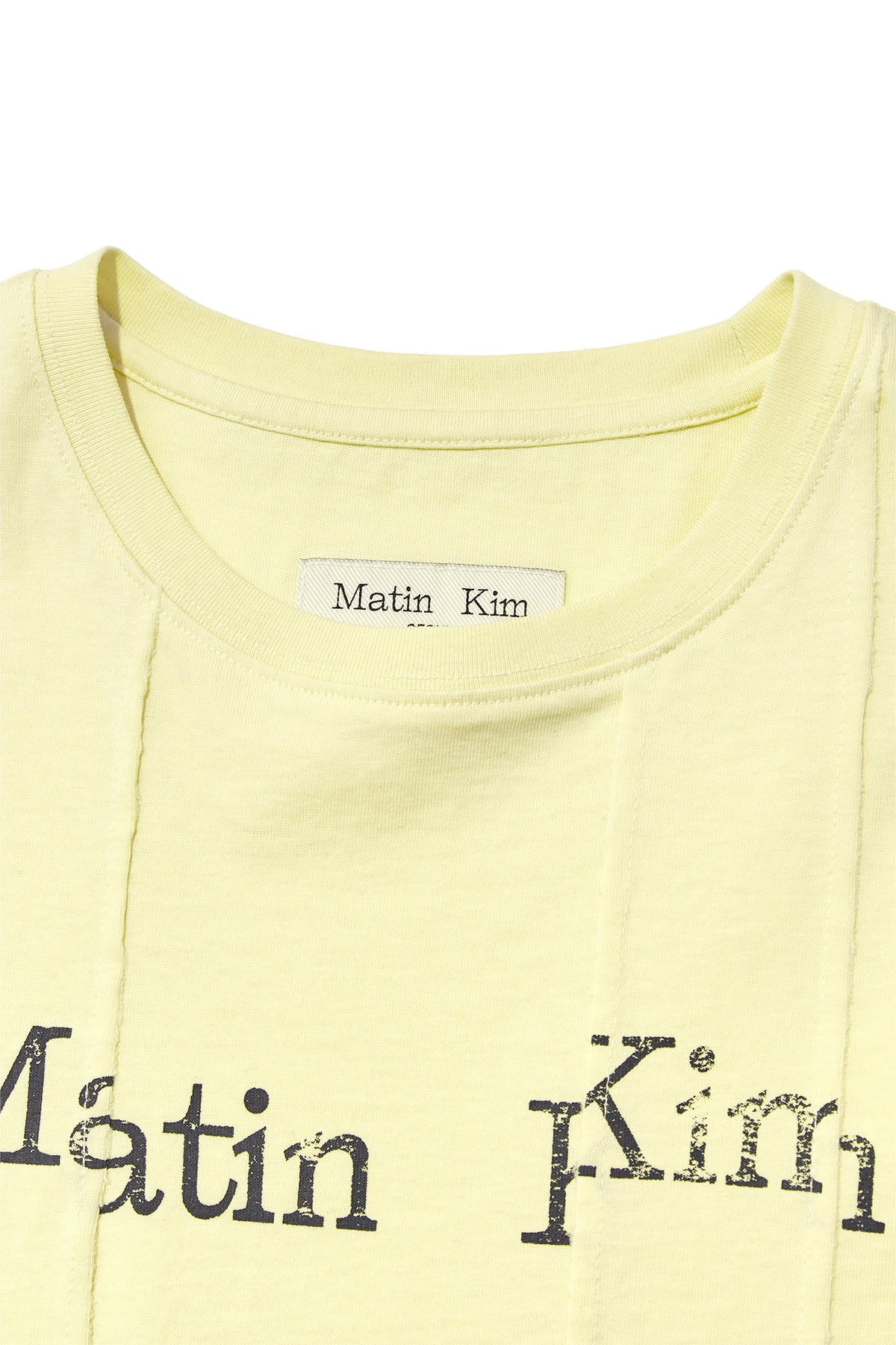 Matin Kim - Unbalance Typo Logo Crop Top (Yellow) product image 3 | TRAB K-Fashion Australia