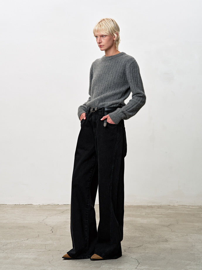 Tonywack - Oversized Wide-Leg Denim Jeans (Black) product image 2 | TRAB K-Fashion Australia