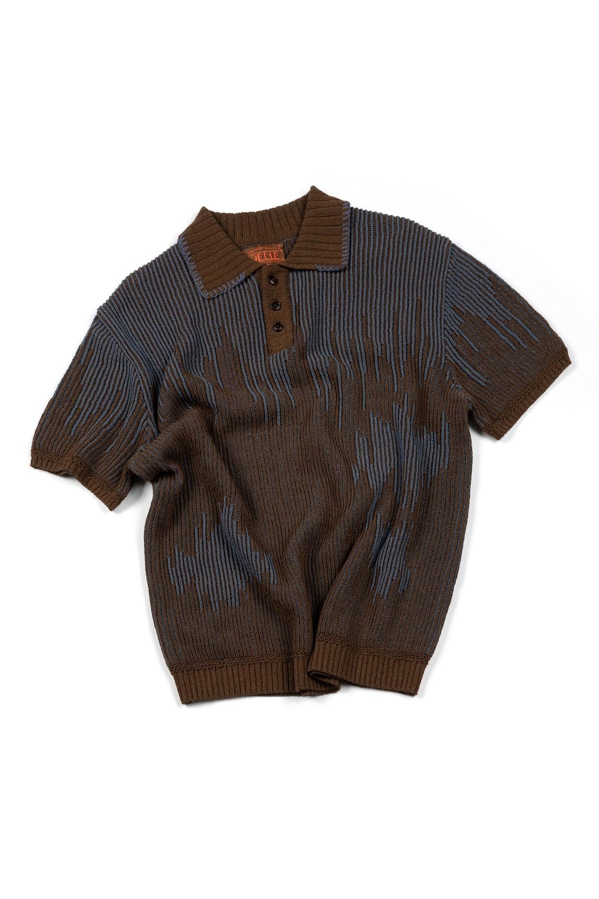 Ioedle - Artificial Meteor Shower Collared Short Sleeve Knit (Brown) product image 1 | TRAB K-Fashion Australia
